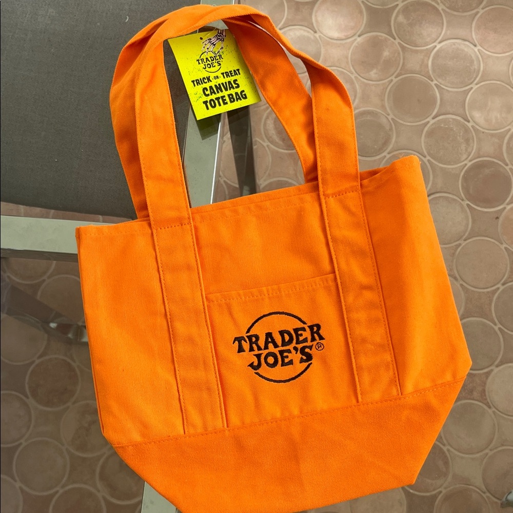 Trader Joe's Orange Canvas Tote Bag